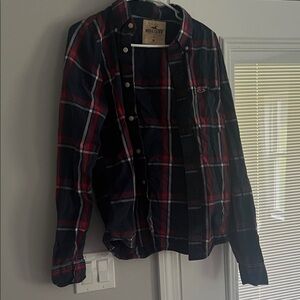Hollister Navy and Red Checkered Shirt
